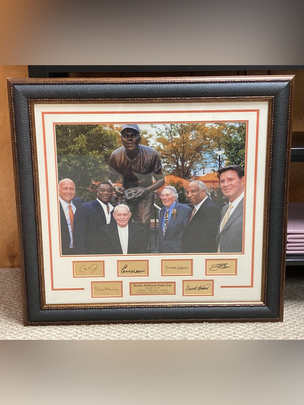 Orioles Framed Photo Brooks Robinson Statue Day